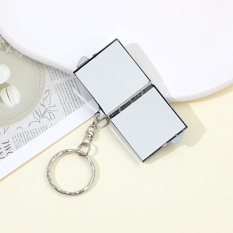 Wholesale Rhinestone Mini Makeup Mirror Keychain